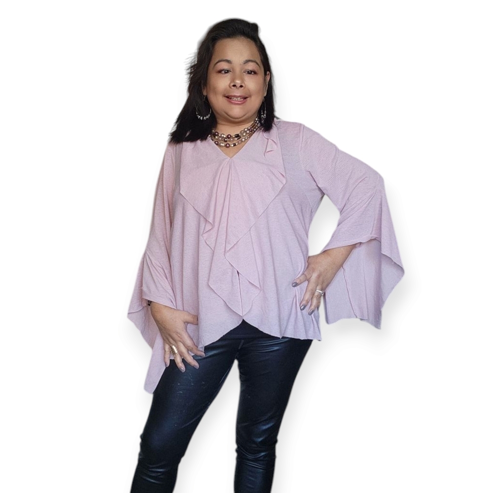 Splash Pink Ruffle Blouse - Picture 2 of 16